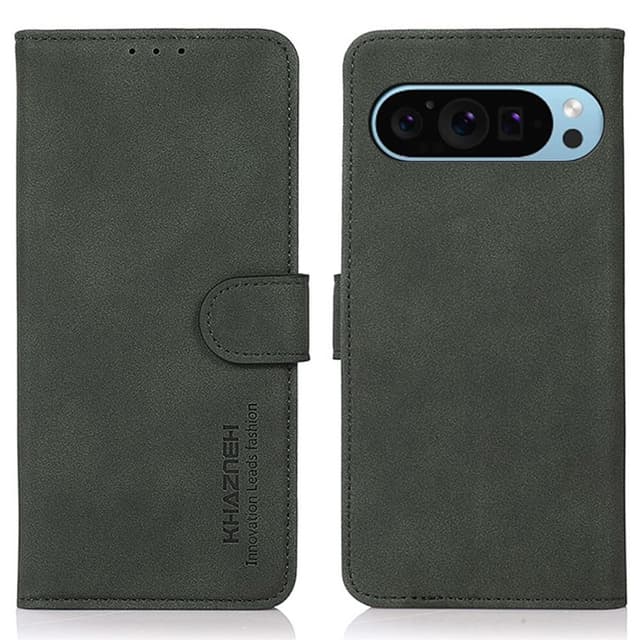 SKALO Google Pixel 9/9 Pro KHAZNEH Plånboksfodral i PU-Läder - Grön