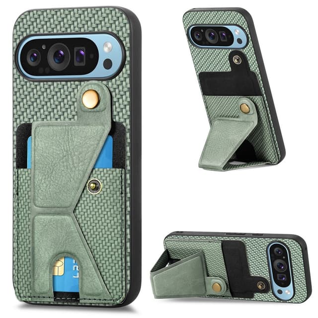 SKALO Google Pixel 9/9 Pro Carbon FIber Kortfack - Grön