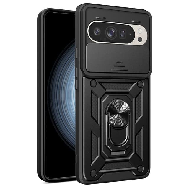 SKALO Google Pixel 9/9 Pro Armor Hybrid Metallring Kameraslider - Svart