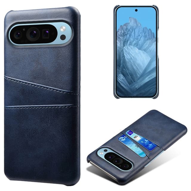 SKALO Google Pixel 9/9 Pro PU Läder Skal med Korthållare/Plånbok - Blå