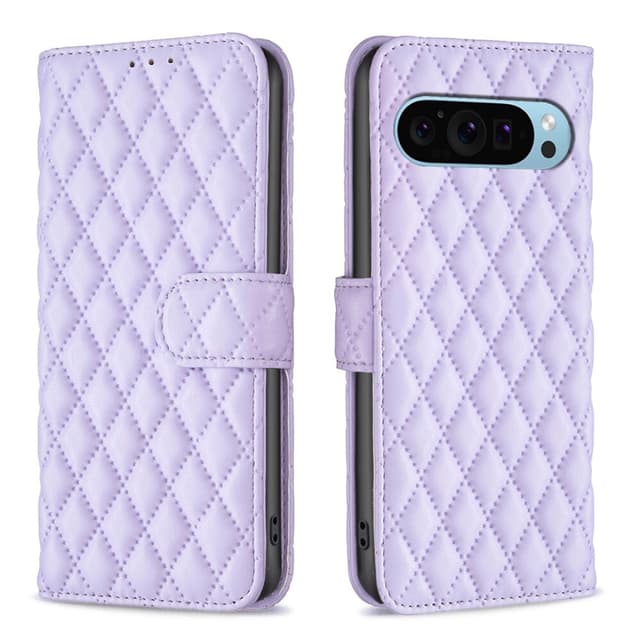SKALO Google Pixel 9/9 Pro BINFEN COLOR Tikattu Lompakko - Violetti
