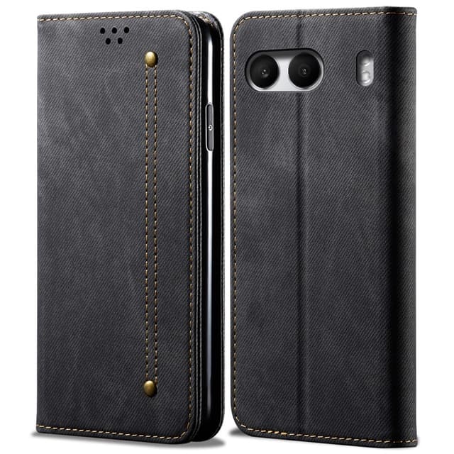 SKALO OnePlus Nord 4 Jeans Plånboksfodral - Svart