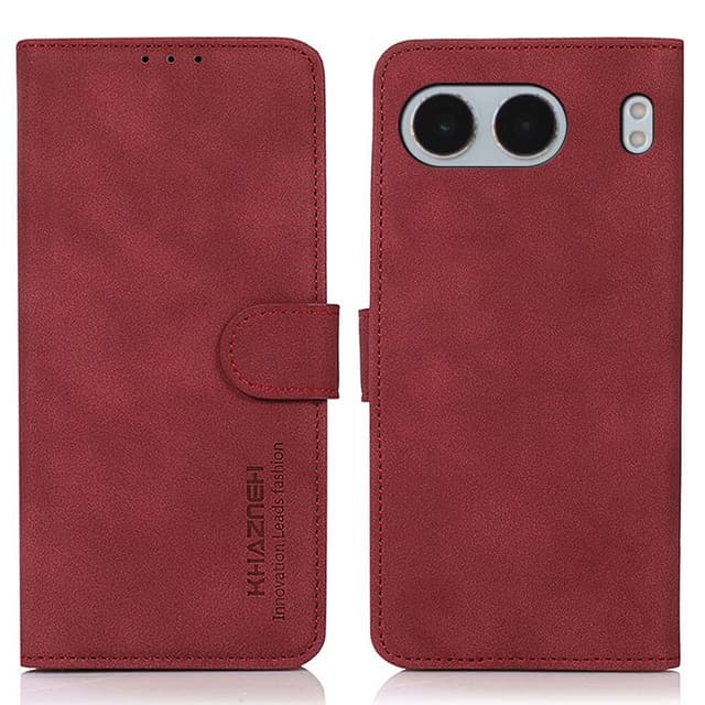 SKALO OnePlus Nord 4 KHAZNEH Pungetui i PU-læder - Rød