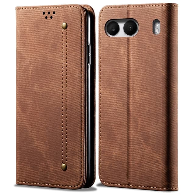 SKALO OnePlus Nord 4 Jeans Plånboksfodral - Brun