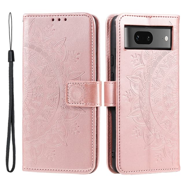 SKALO Google Pixel 9/9 Pro Mandala lompakkokotelo - Ruusukulta