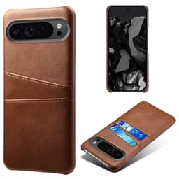 SKALO Google Pixel 9 Pro XL PU Läder Skal med Korthållare/Plånbok - Brun