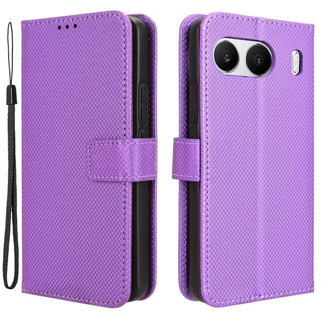 SKALO OnePlus Nord 4 Premium Mini Rhombus Lompakkokotelo - Violetti