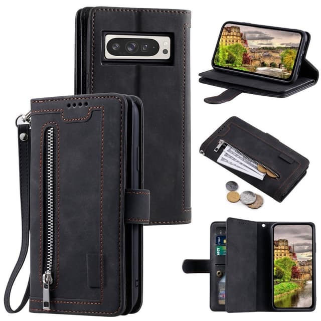 SKALO Google Pixel 9 Pro XL Big Wallet 9-FACK Plånboksfodral - Svart