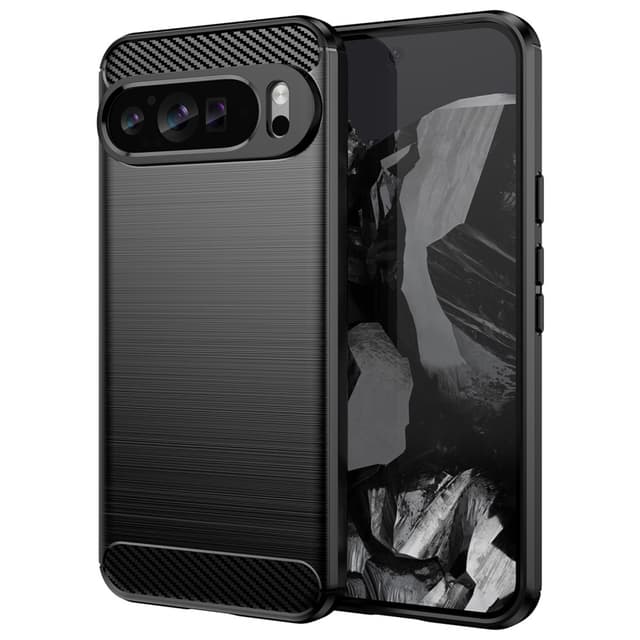 SKALO Google Pixel 9 Pro XL Armor Carbon Iskunkestävä TPU suojakuori - Musta