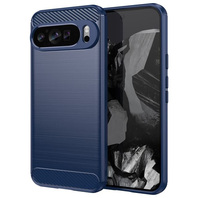 SKALO Google Pixel 9 Pro XL Armor Carbon Stødsikker TPU-cover - Blå