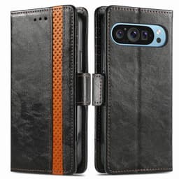 SKALO Google Pixel 9 Pro XL CASENEO 002 Series Premium PU-Läder Plånbok - Svart
