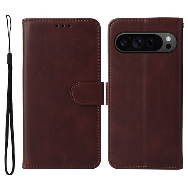 SKALO Google Pixel 9 Pro XL PU-Läder Plånboksfodral - Brun