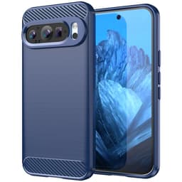 SKALO Google Pixel 9/9 Pro Armor Carbon Stöttåligt TPU-skal - Blå