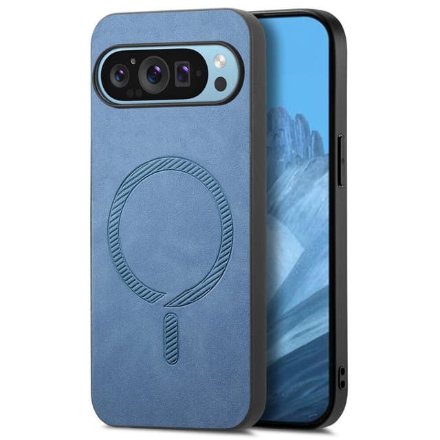 SKALO Google Pixel 9/9 Pro PU læder Hybrid Cover - Blå