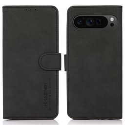 SKALO Google Pixel 9 Pro XL KHAZNEH Lompakkokotelo PU-nahasta - Musta