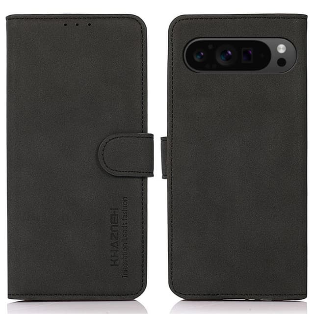 SKALO Google Pixel 9 Pro XL KHAZNEH Lompakkokotelo PU-nahasta - Musta