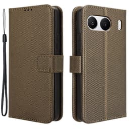 SKALO OnePlus Nord 4 Premium Mini Rhombus Lompakkokotelo - Ruskea