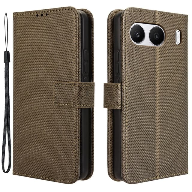 SKALO OnePlus Nord 4 Premium Mini Rhombus Lompakkokotelo - Ruskea