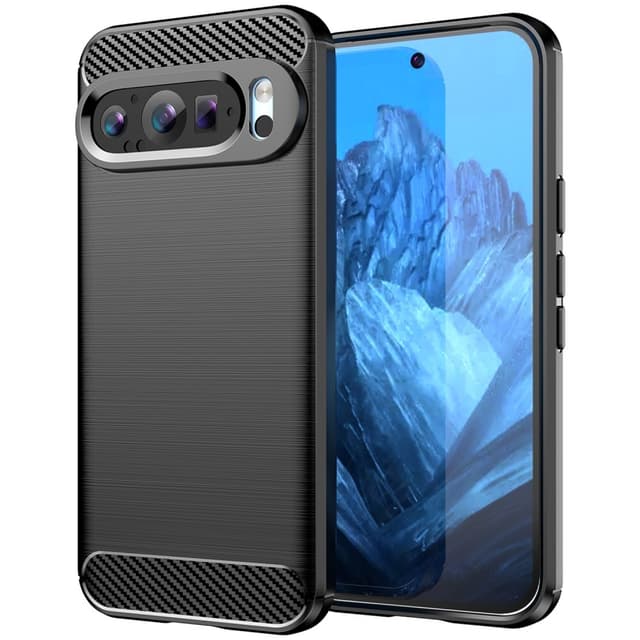 SKALO Google Pixel 9/9 Pro Armor Carbon Stöttåligt TPU-skal - Svart
