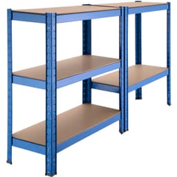 tectake Stålreol med 5 hylder 75.5 x 30.5 x 172 cm Blå