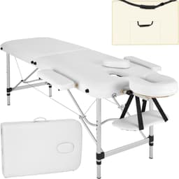 Massasjebenk i aluminium med 2 soner - hvit
