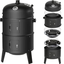 3 i 1 BBQ røykovn - svart