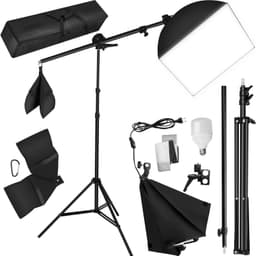 Valokuvausvalaisin + softbox malli 2 kantolaukulla varustettuna -