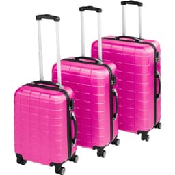 Kuffertsæt 3-dele hardcase - pink