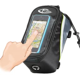 Cykeltaske til smartphone - 20,5 x 10 x 10,5 cm,sort/grå/grøn