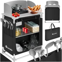tectake Campingkök Premium med 2 fack - svart
