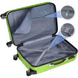 tectake Kuffertsæt 3-dele hardcase 30 x 50 x 75.5 cm Grøn