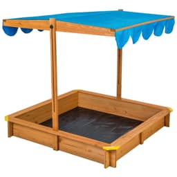 Sandkasse med justerbart tak 120x120x120cm - blå