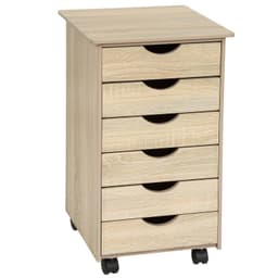 Lasten 6 laatikkoinen lipasto (65x36x40cm) - Vaalea puu, tammi
