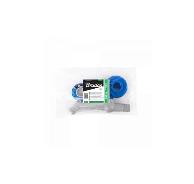 Set - PP 45° kran med IBCS60x6 adapter för 19 mm slang med PTFE tejp