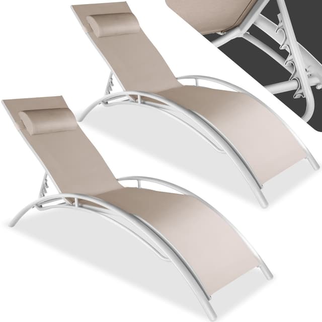 tectake 2 solsängar Alina - beige