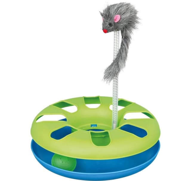 Leksak för katter galen cirkel med plyschmus, ø 24 × 29 cm