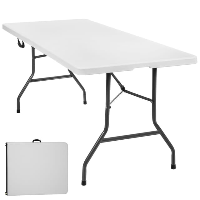 tectake Camping fällbord 183x76x74cm - vit