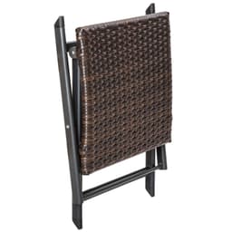 tectake Pall ihopfällbar i aluminium och konstrotting 41 x 42 x 43 cm Brun