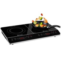 Dobbel induksjonskokeplate 3400 W - svart
