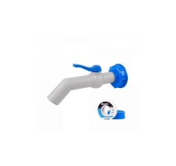 Sæt - PP 45° hane med IBCS60x6 adapter til 25 mm slange med PTFE tape