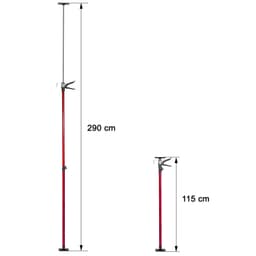 tectake 4 takstöd 115 – 290cm - röd