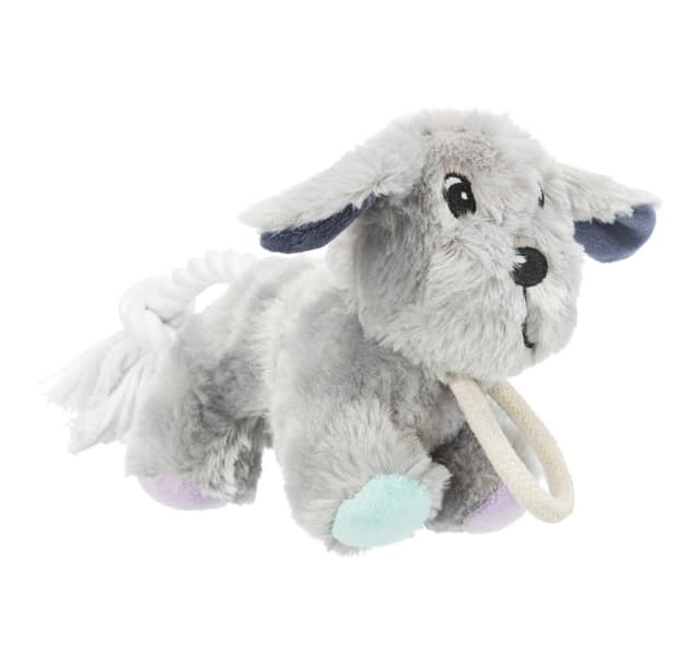 Leksak för hundar Juniorhund med rep, plysch, 24 cm