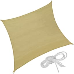 tectake Solsegel i polyeten kvadratiskt, beige - 540 x 540 cm