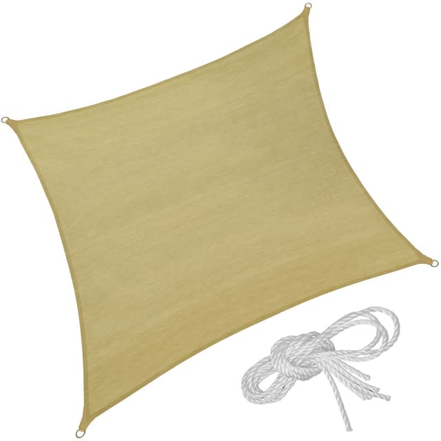 tectake Solsegel i polyeten kvadratiskt, beige - 540 x 540 cm