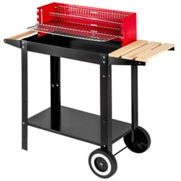 tectake Kolgrill med två hjul - svart/röd