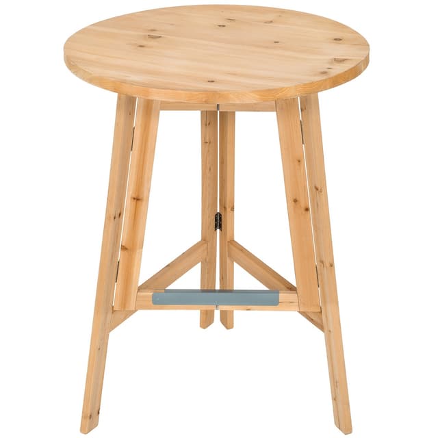 Højt cafebord i massivt træ foldbar 79x110cm - brun