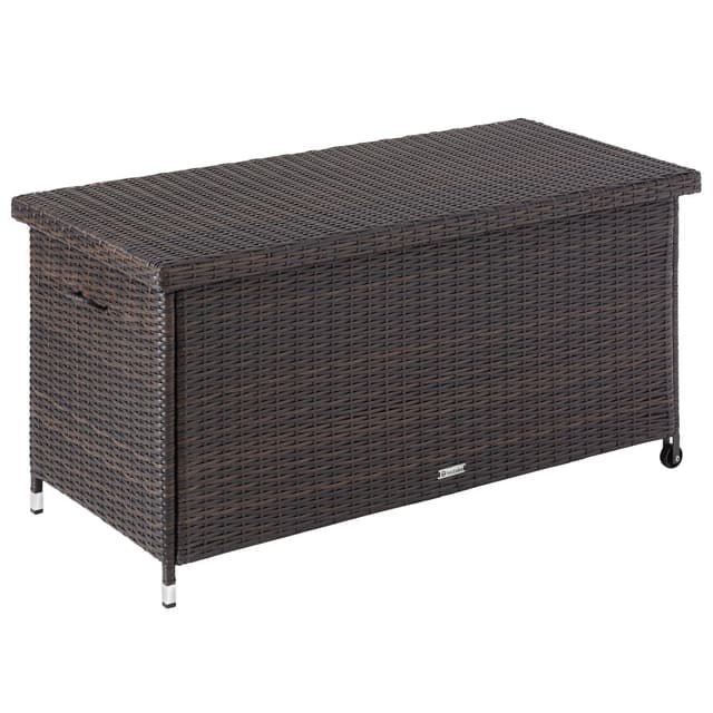 tectake Dynbox Kiruna med lock - brun