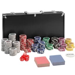 tectake Pokerset - svart, 300 delar