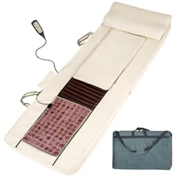 tectake Massagedyna Shiatsu med värmematta av jadesten + fjärrkontroll - beige