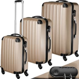 Kuffertsæt hardcase - champagnefarvet
